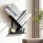3 Tier Small Tree Bookshelf Black Floating Book Shelves by BESHIGH
