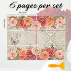 6 Sheets Roses Rub on Transfers - Image 2