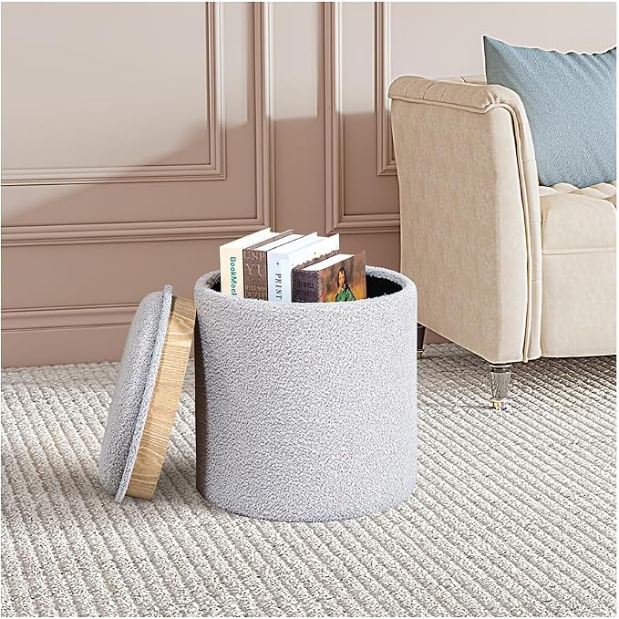 PINPLUS Round Boucle Ottoman by PINPLUS