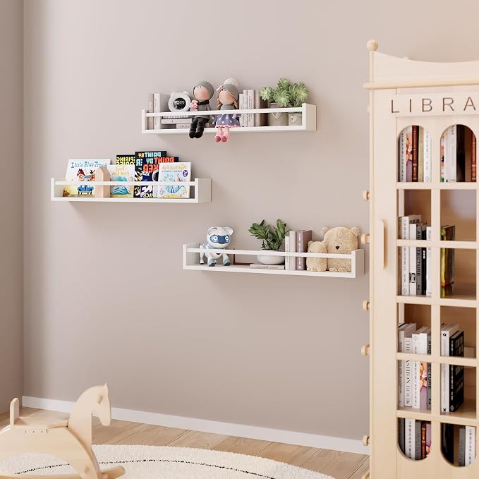 Fixwal Nursery Book Shelves, 23.6 Inch Floating Bookshelf - Image 2