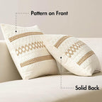 MIULEE Set of 2 Neutral Boho Decorative Pillow Covers 18x18 Inch | Farmhouse - Image 6