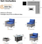 ovios 7 Pieces Patio Furniture Set, Outdoor Wicker Sectional Sofa - Image 8