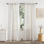 RYB HOME Linen Semi Sheer Curtains by RYBHOME