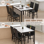 Recaceik Dining Table Set for 4, Modern 5 Piece Dining Table Set Faux Marble - Image 7