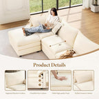Vesgantti 142" Cloud Couch Sectional Modular Sofa, Comfy Sectional Couch - Image 4