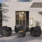 TWT 6-Piece Aluminum Patio Furniture Set, Olefin Rope Modern Outdoor - Image 9