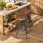 Industrial Vintage Counter Stool, Kitchen Counter Height Adjustable Swivel Chair - Image 6