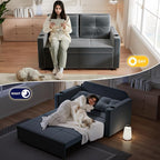 Krcix 3 in 1 Pull Out Couch, 56 Inch Velvet Sofa Bed, Convertible Sleeper Sofa - Image 3