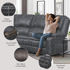 Yolsali Manual Reclining Sectional Sofa Set, 5 Seats Soft Dutch Velvet Recliner - Image 6
