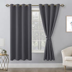 Blackout Curtains for Bedroom, 52 x 63 Inches Length, Dark Grey | Thermal - Image 8
