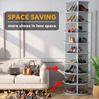 SpaceAid 9 Tier Rotating Shoe Rack Tower, Spinning Shoe Display Lazy Susan - Image 3