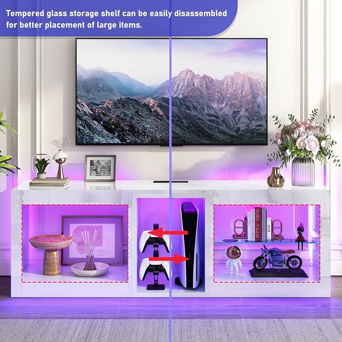 chartustriable LED TV Stands W/Power Outlet - Image 6