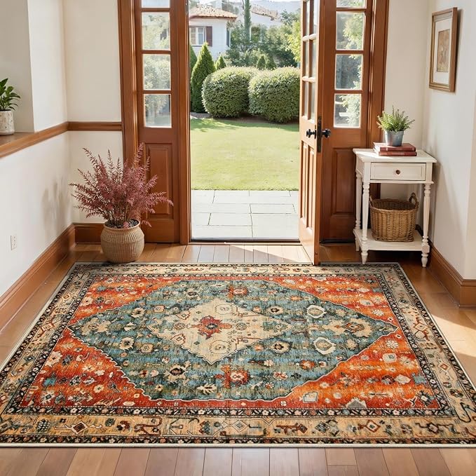 SERISSA 3x4 Washable Non Slip Boho Area Rug by SERISSAHomeDecorCollection