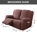 Genina Recliner Loveseat Covers, Stretch Reclining Sofa Covers, 2 Seater Couch - Image 9