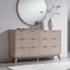 T4TREAM Fluted 6 Drawers Dresser, Curved Profile Design, Dresser TV Stand - Image 3