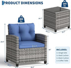 GarveeHome 3-Piece Outdoor Wicker Sofa Set, PE Rattan Patio Furniture - Image 2