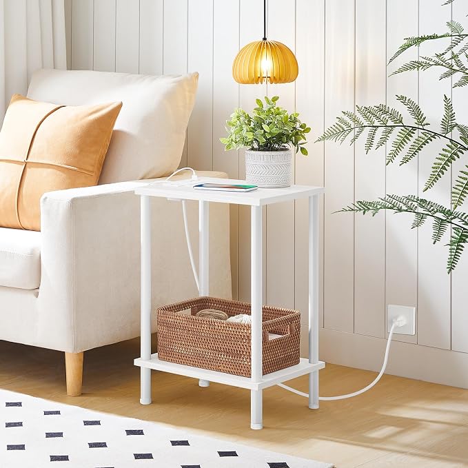 HOOBRO Side Table with Charging Station, End Table with USB Port and Outlets - Image 6