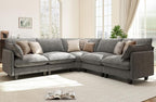 Ihanherry 107" Oversized V-Shaped Modular Sectional Sofa, Cloud Couch by iHanHerry