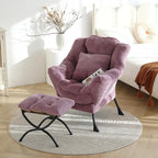 Lazy Chair with Ottoman, Reading Chair with a Pillow, Leisure Sofa Armchair - Image 4