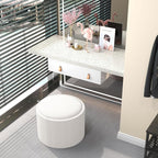 HOMCOM Round Storage Ottoman - Image 8