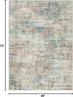 4x6 Area Rugs for Living Room: Washable Abstract Multi Color Badroom Carpet | - Image 2