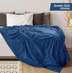Utopia Bedding Soft Fleece Bed Blanket Queen Size Royal Blue | Microfiber Plush - Image 2