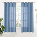 YoungsTex Blue Linen Curtains 68 Inch Length 2 Panels by YoungsTex