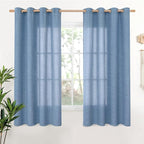 YoungsTex Blue Linen Curtains 68 Inch Length 2 Panels by YoungsTex