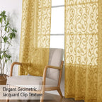 Furman Gold Sheer Curtains 96 inches Extra Long - Image 6