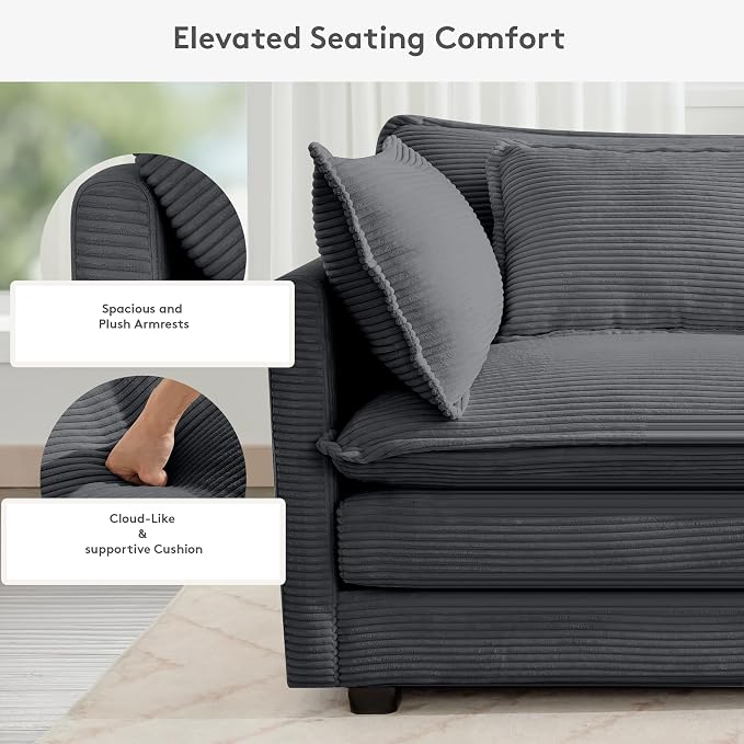 ROWHY 150'' Modular Sectional Corner Cloud Couch, 7 Seater Sofa Big Comfy - Image 6