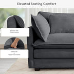 ROWHY 113'' Modular Sectional Cloud Corner Couch, 5 Seater L Shape Sofa Big - Image 5