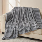NEWCOSPLAY Fleece Ribbed Cozy Throw Blanket - Image 4