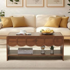 Lift Top Coffee Table with Hidden Compartment, 2 Tier Wooden Center Table with - Image 7