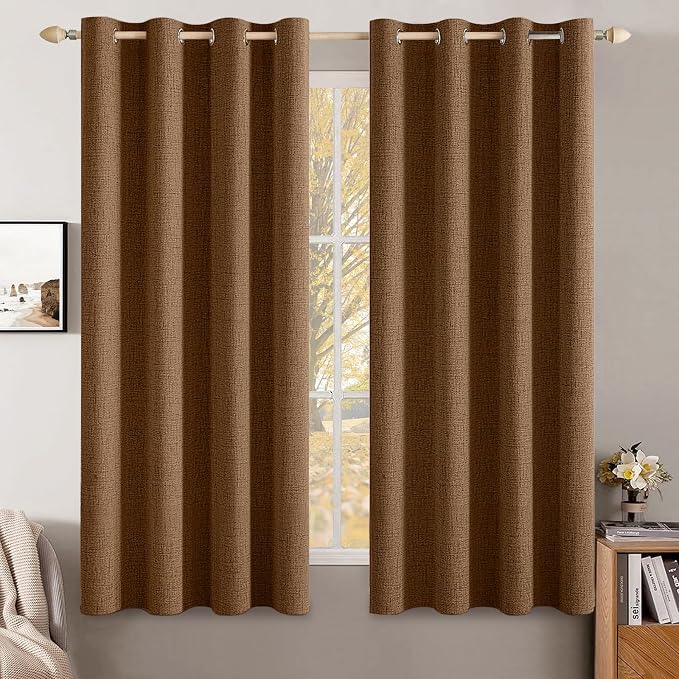 MIULEE 100% Blackout Linen Curtains by MIULEE