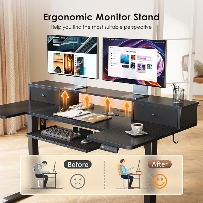 OffiGo U Shaped Electric Standing Desk - Image 7