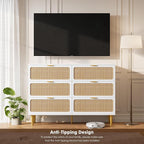 GarveeHome Rattan 6 Drawer Dressers - Image 9