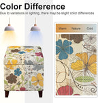 Adeco 18 Inch High Cube Ottoman Storage, Floral Printed Linen Chair Foot Stools - Image 10
