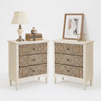 SUNBURY Vintage Wooden Nightstand Set 2, Wood Accent Table by SUNBURY