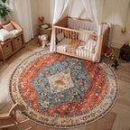 SERISSA 4ft Washable Non Slip Round Boho Area Rug - Image 2