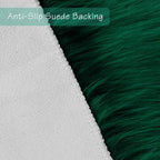 Emerald Green Faux Sheepskin Runner Rugs 2x6 ft, Fluffy Fur Couch Covers | Shag - Image 3