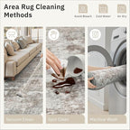 Soalmost Runner Rug 2'6"x8' Kitchen Hallway Runners Abstract Pink/Grey | - Image 9