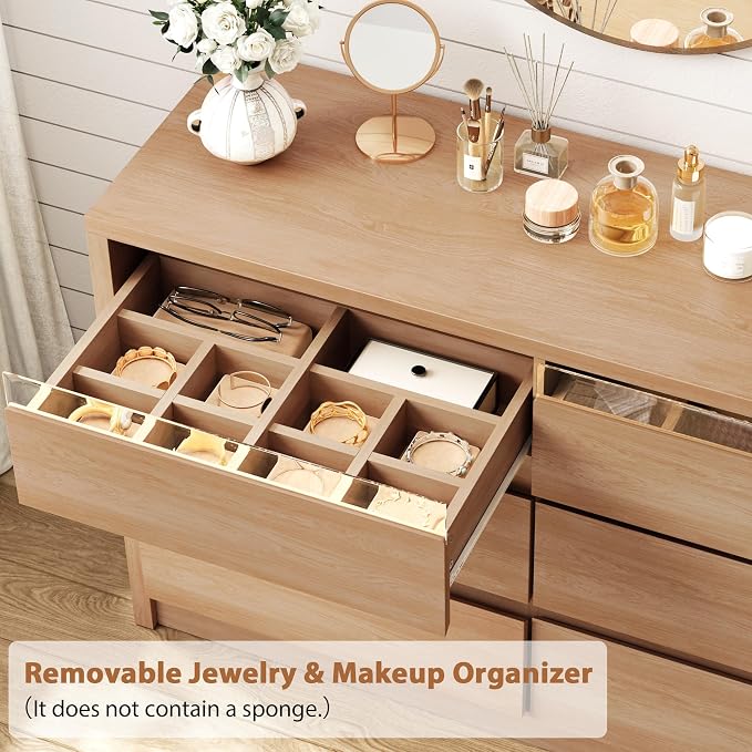 Jocoevol Modern LED 6 Drawer Dresser - Image 6