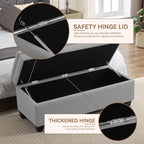 WUTUTUEE 51" Fabric Storage Ottoman Bench, Upholstered Rectangle End of Bed - Image 3