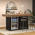 GDLF Bar Height Table with Fridge Space, 41.1" H Counter Height Pub Tall Dining by GDLFGoodLife