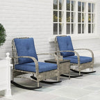 Outsunny 3 Piece Wicker Patio Furniture Set, PE Rattan Rocking Chairs - Image 8