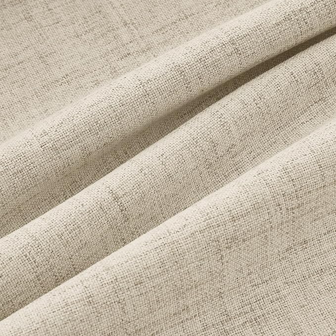 MIULEE 100% Blackout Linen Curtains 42 x 63 Inch Cobblestone 2 Panels | Thermal - Image 9