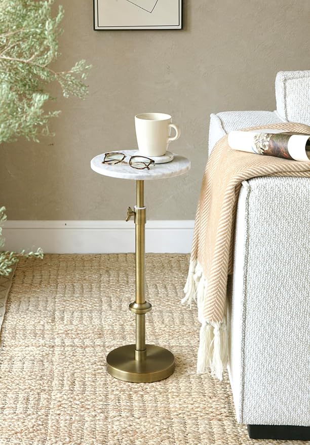 Adjustable-Height Marble Drink Table - Image 2