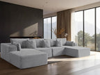 138" Cloud Sectional Couch, Comfort U Shaped Sofa by VYUXWO