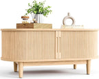 LINSY HOME Oval Coffee Table, Wood Coffee Table by LINSYHOME