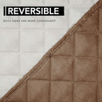 Easy-Going Reversible Couch Cover, Oversized Recliner, Camel/Ivory | Machine - Image 5